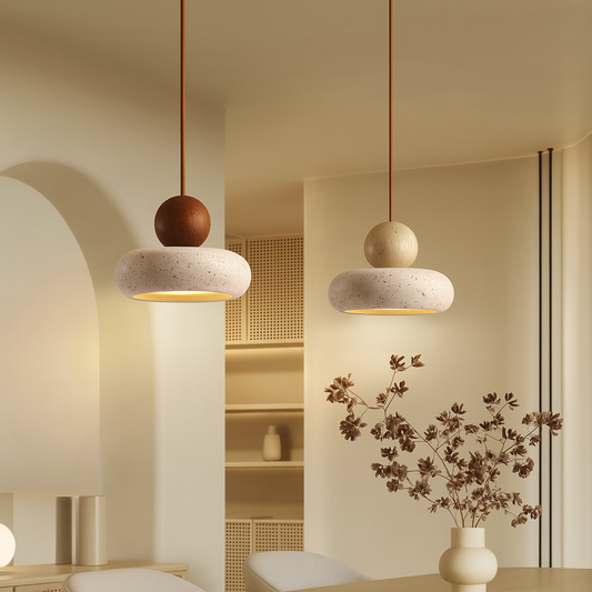 Lampe Suspendue / Suspension Vintage en Pierre d’Agate Naturelle