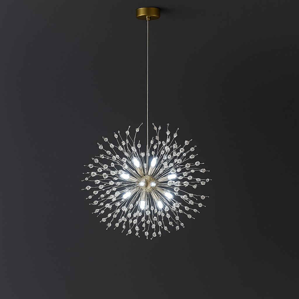 Lampe Suspendue / Suspension Boule de feu en Cristal