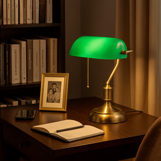Lampe de Bureau / Lampe de table Banker Vintage Verte