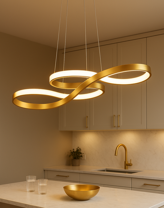 Lampe LED Suspendue/ Suspension Moderne Design Ondulé 75/92cm