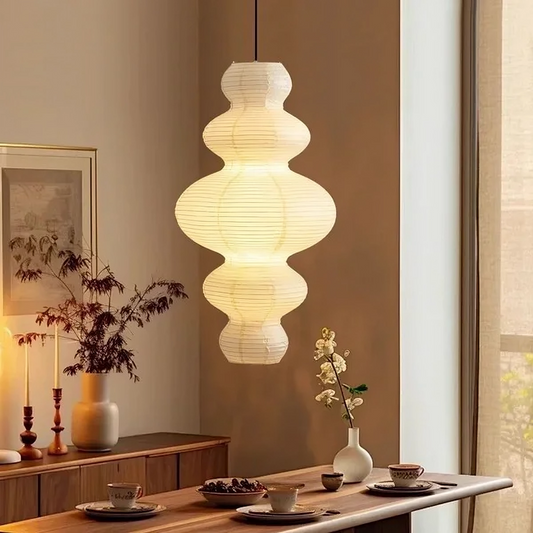 Lampe suspendue en papier de riz multicouche