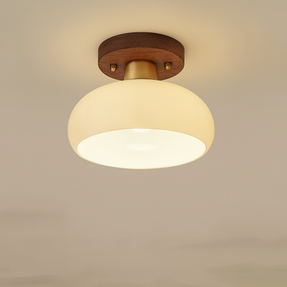 Plafonnier en Noyer Laiton Rétro