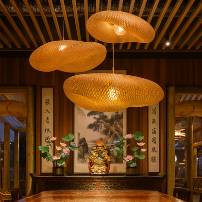 Lampe Suspendue / Suspension en Bambou Tissé