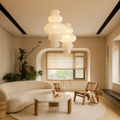 Lampe Suspendue / Suspension en Papier de Riz Multicouche