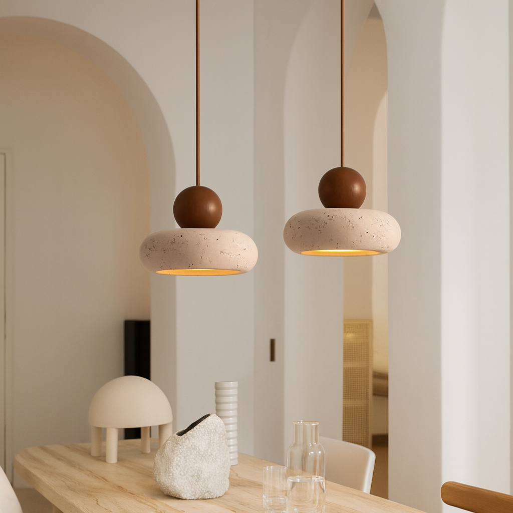 Lampe Suspendue / Suspension Vintage en Pierre d’Agate Naturelle