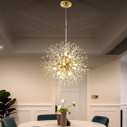 Lampe Suspendue / Suspension Boule de feu en Cristal