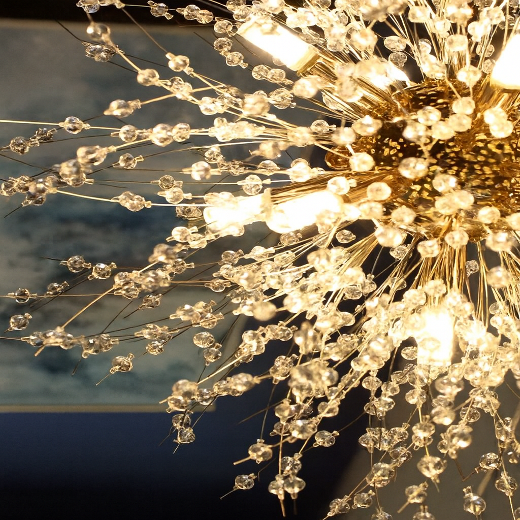 Lampe Suspendue / Suspension Boule de feu en Cristal