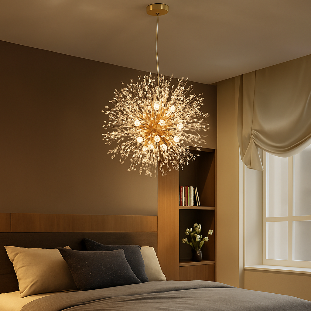 Lampe Suspendue / Suspension Boule de feu en Cristal