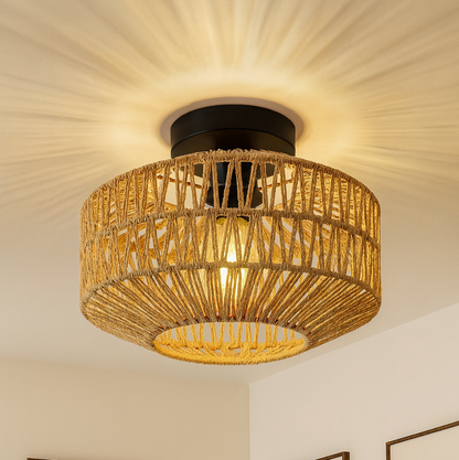 Plafonnier en Rotin Tissé à la Main – Design Naturel & Moderne