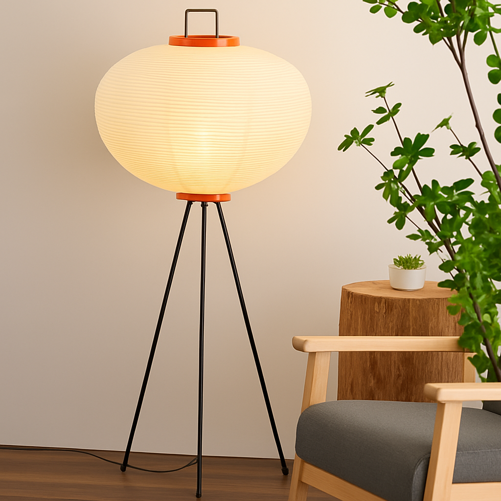 Lampadaire / Lampe de Sol Japonais Wabi Sabi