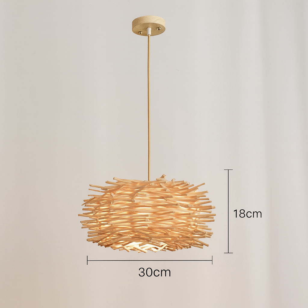 Lampe Suspendue / Suspension en Bambou Tissé