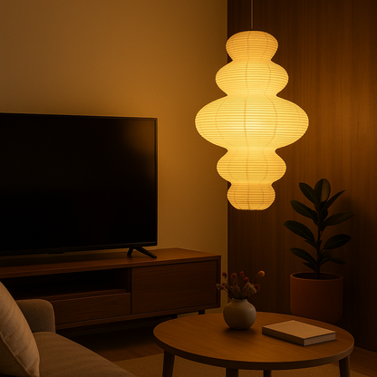 Lampe Suspendue / Suspension en Papier de Riz Multicouche