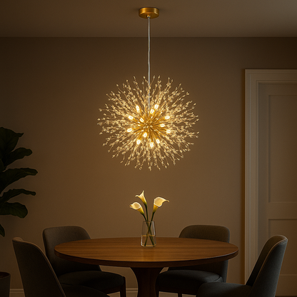 Lampe Suspendue / Suspension Boule de feu en Cristal