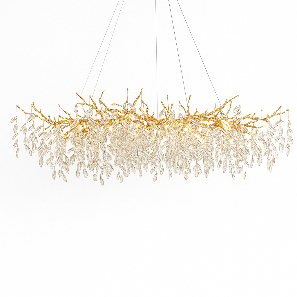 Lustre Doré avec Cristaux