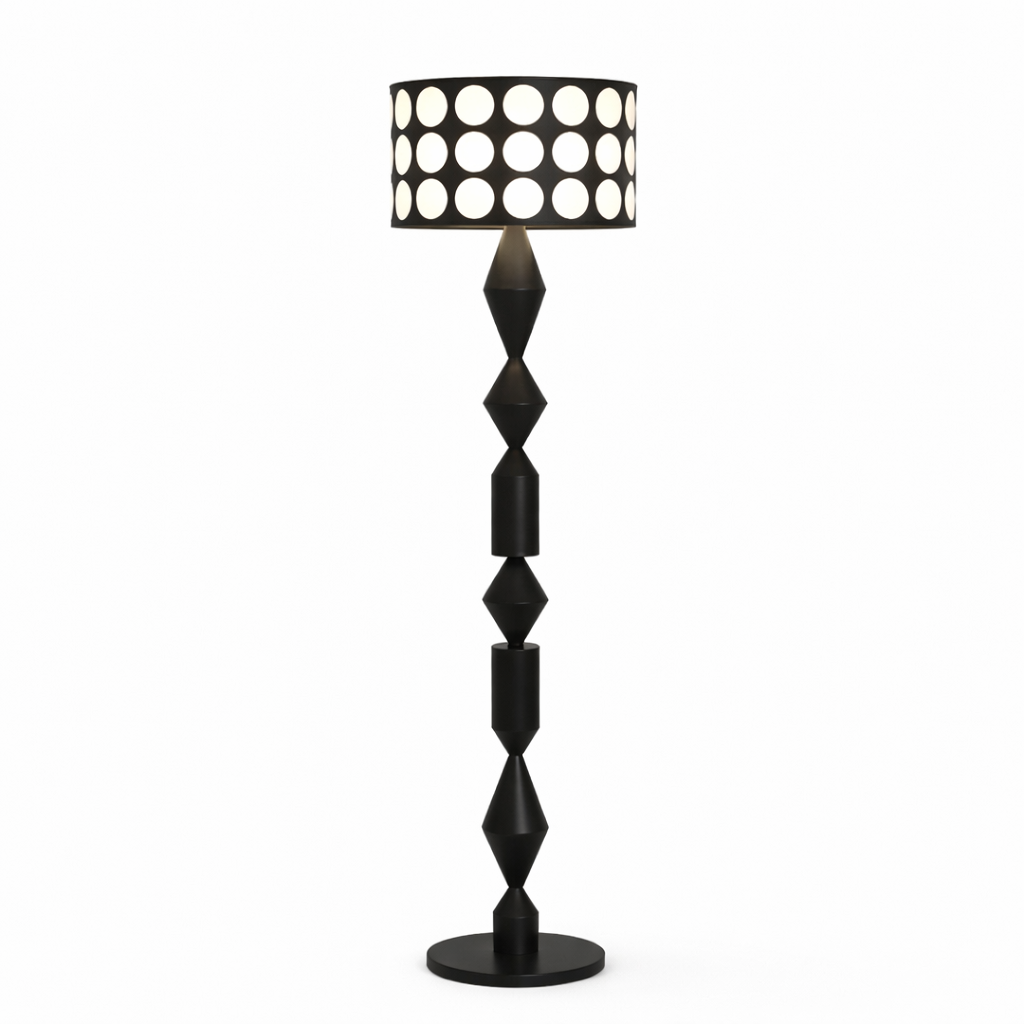 Lampadaire/Lampe de Sol Design Motifs Polka