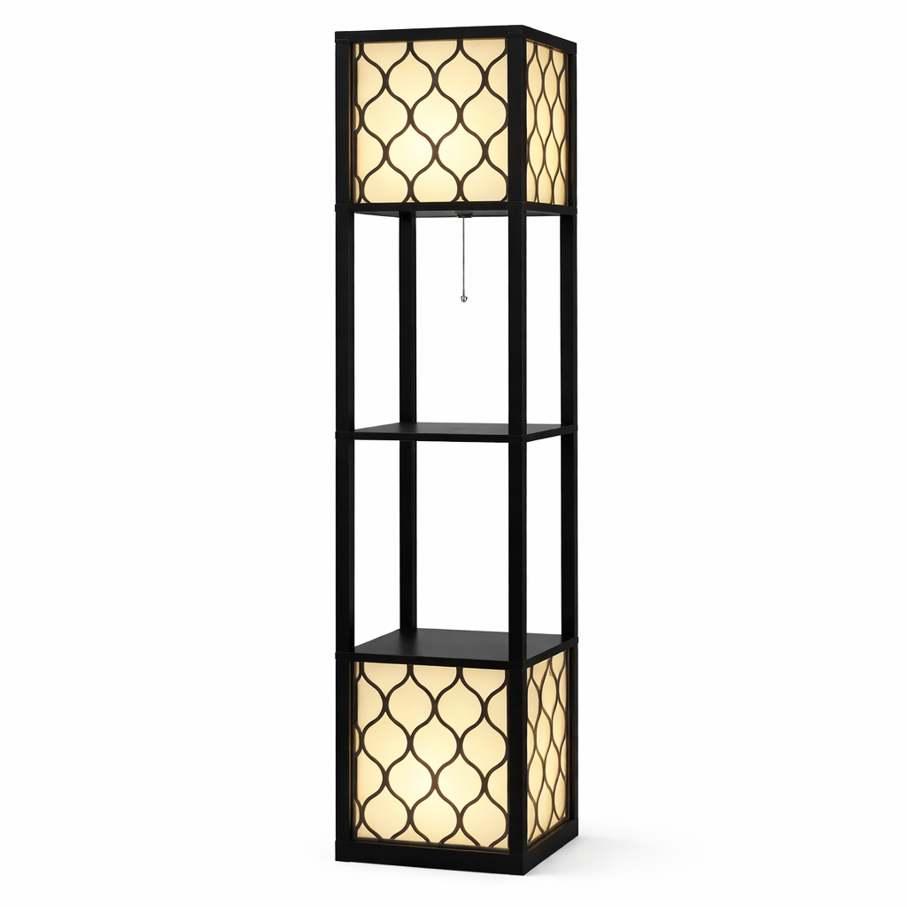 Lampadaire / Lampe de Sol avec Etagères - H156cm