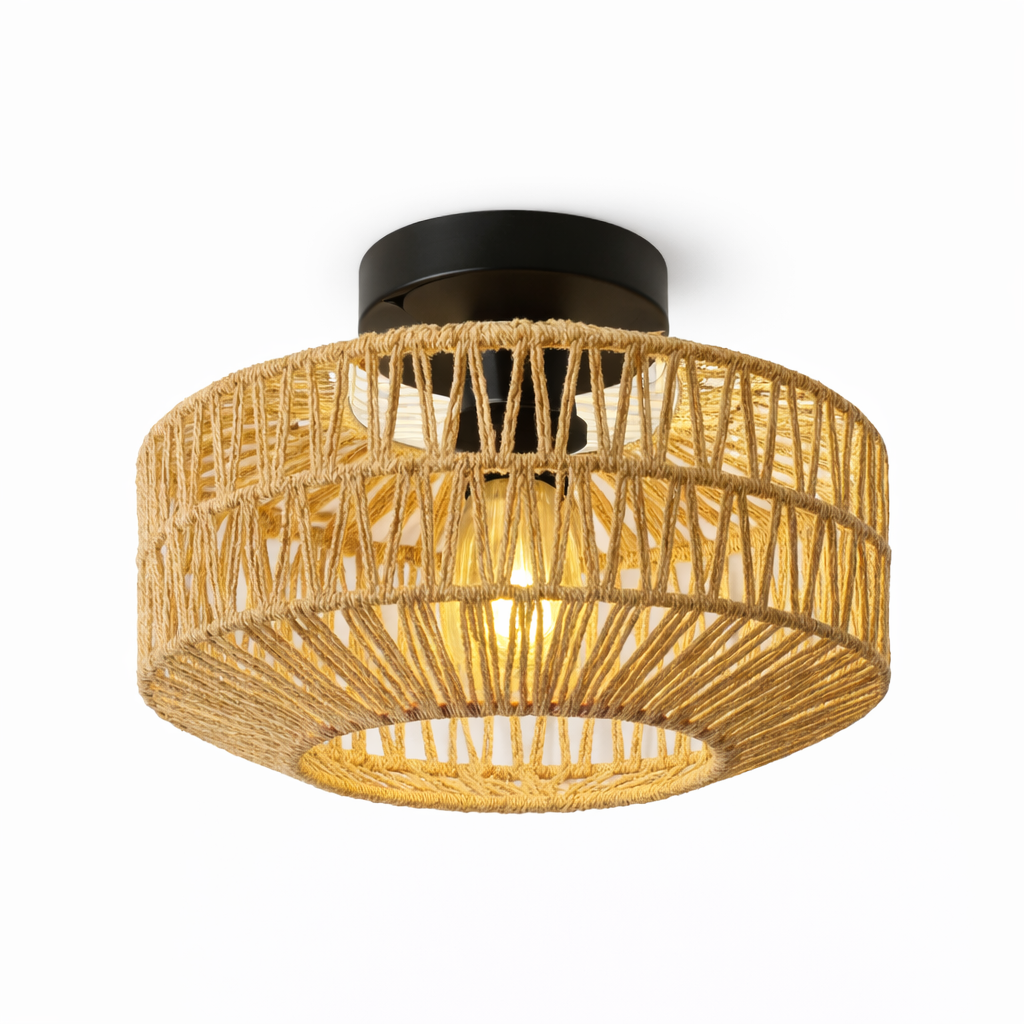 Plafonnier en Rotin Tissé à la Main – Design Naturel & Moderne