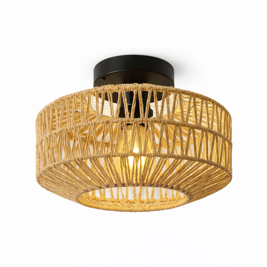 Plafonnier en Rotin Tissé à la Main – Design Naturel & Moderne