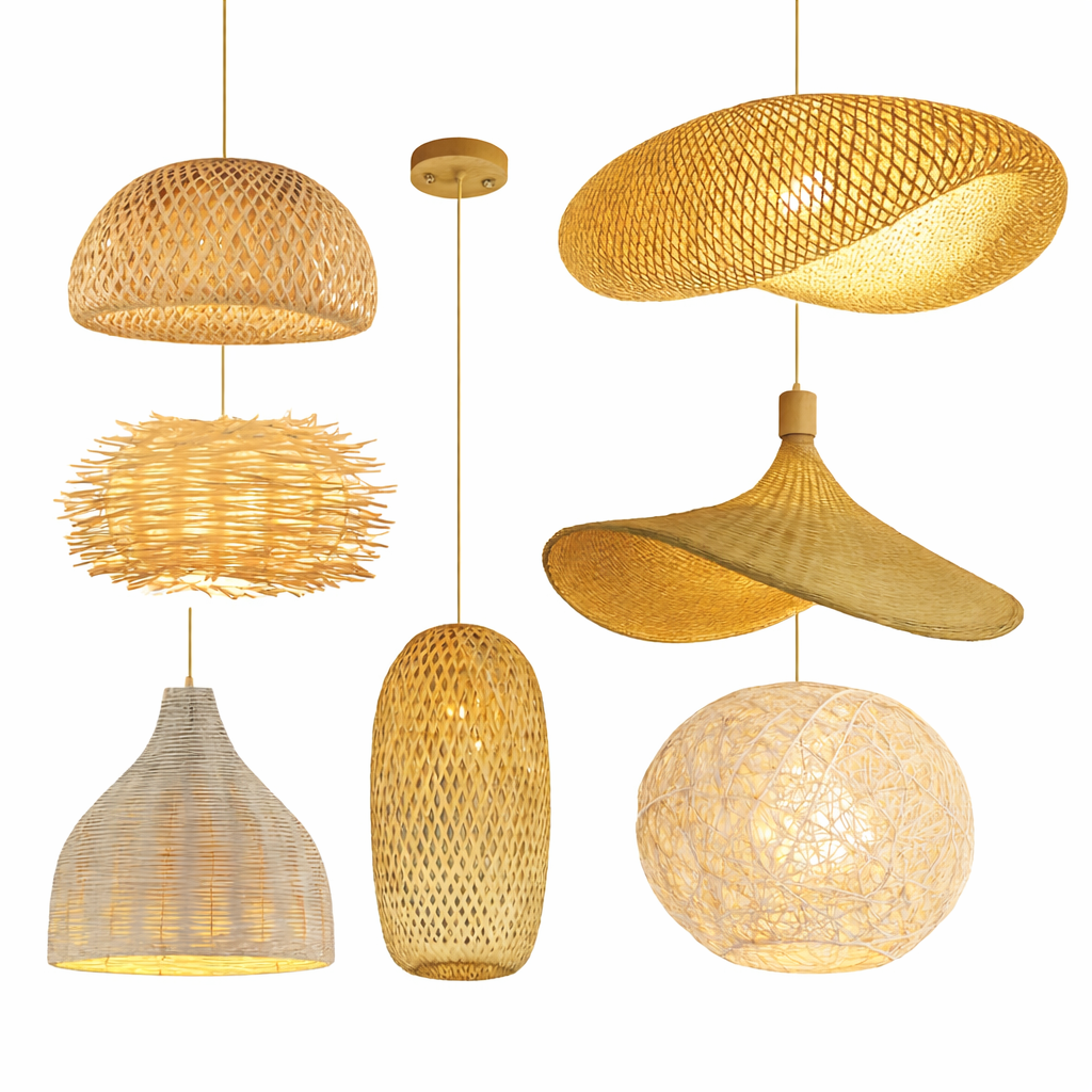 Lampe Suspendue / Suspension en Bambou Tissé