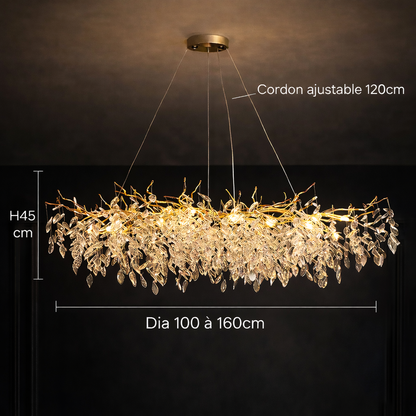 Lustre Doré avec Cristaux