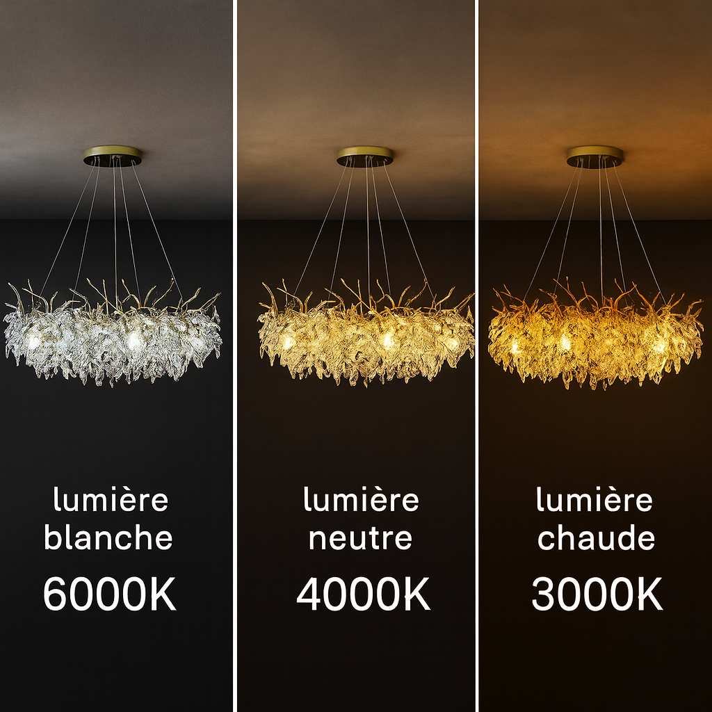 Lustre Doré avec Cristaux