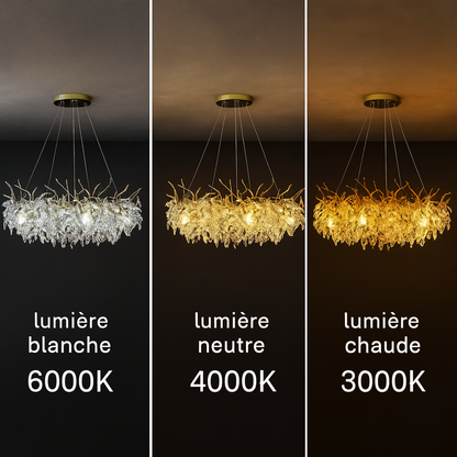 Lustre Doré avec Cristaux