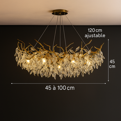 Lustre Doré avec Cristaux