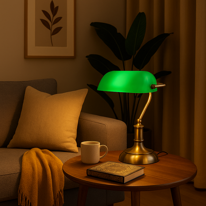 Lampe de Bureau Banker Vintage Verte