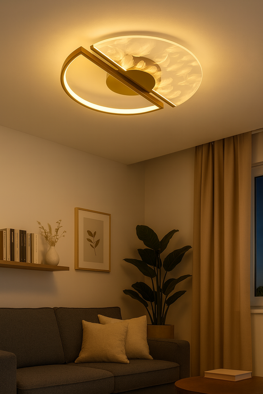 Plafonnier LED Moderne Doré 43/ 53cm