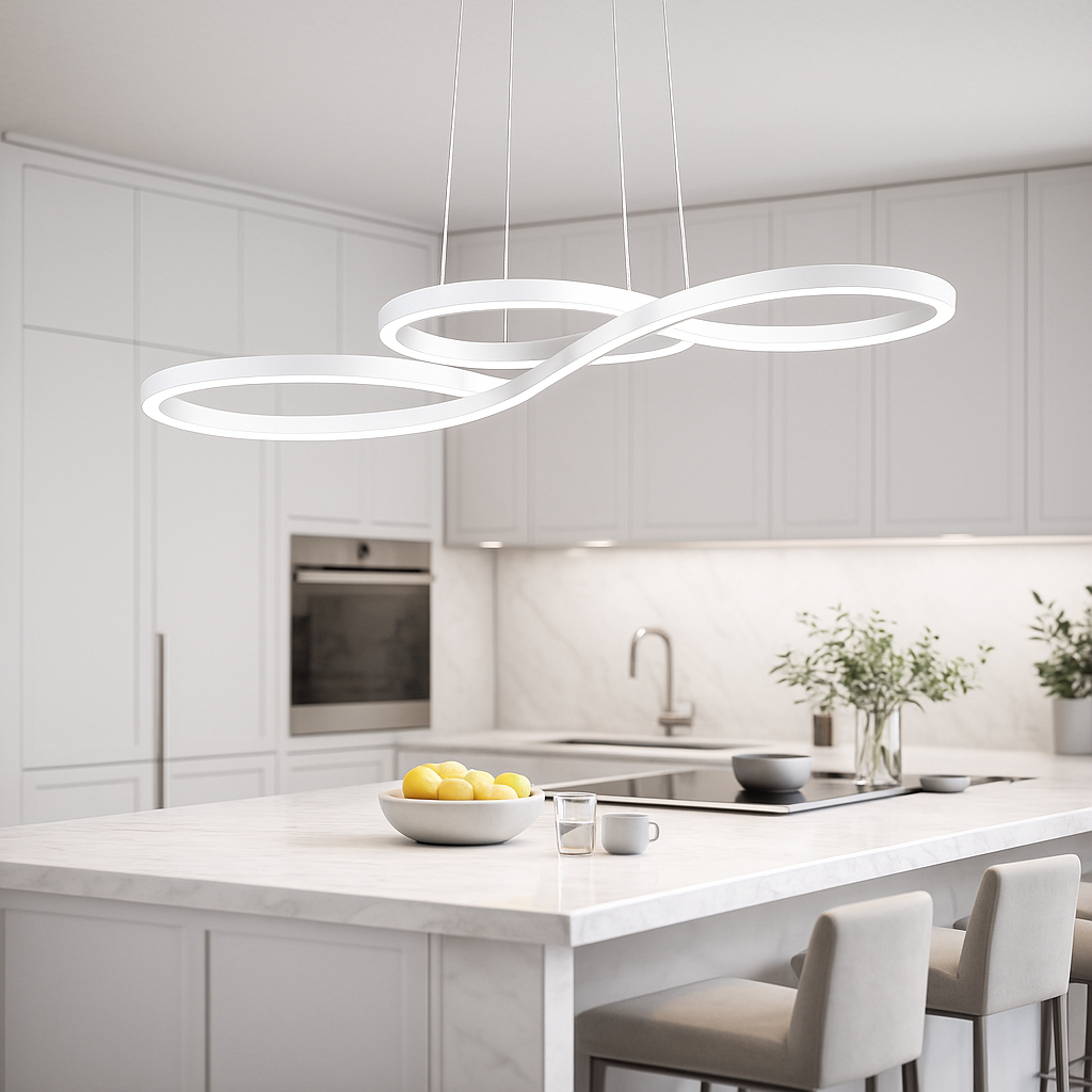 Lampe LED Suspendue/ Suspension Moderne Design Ondulé 75/92cm