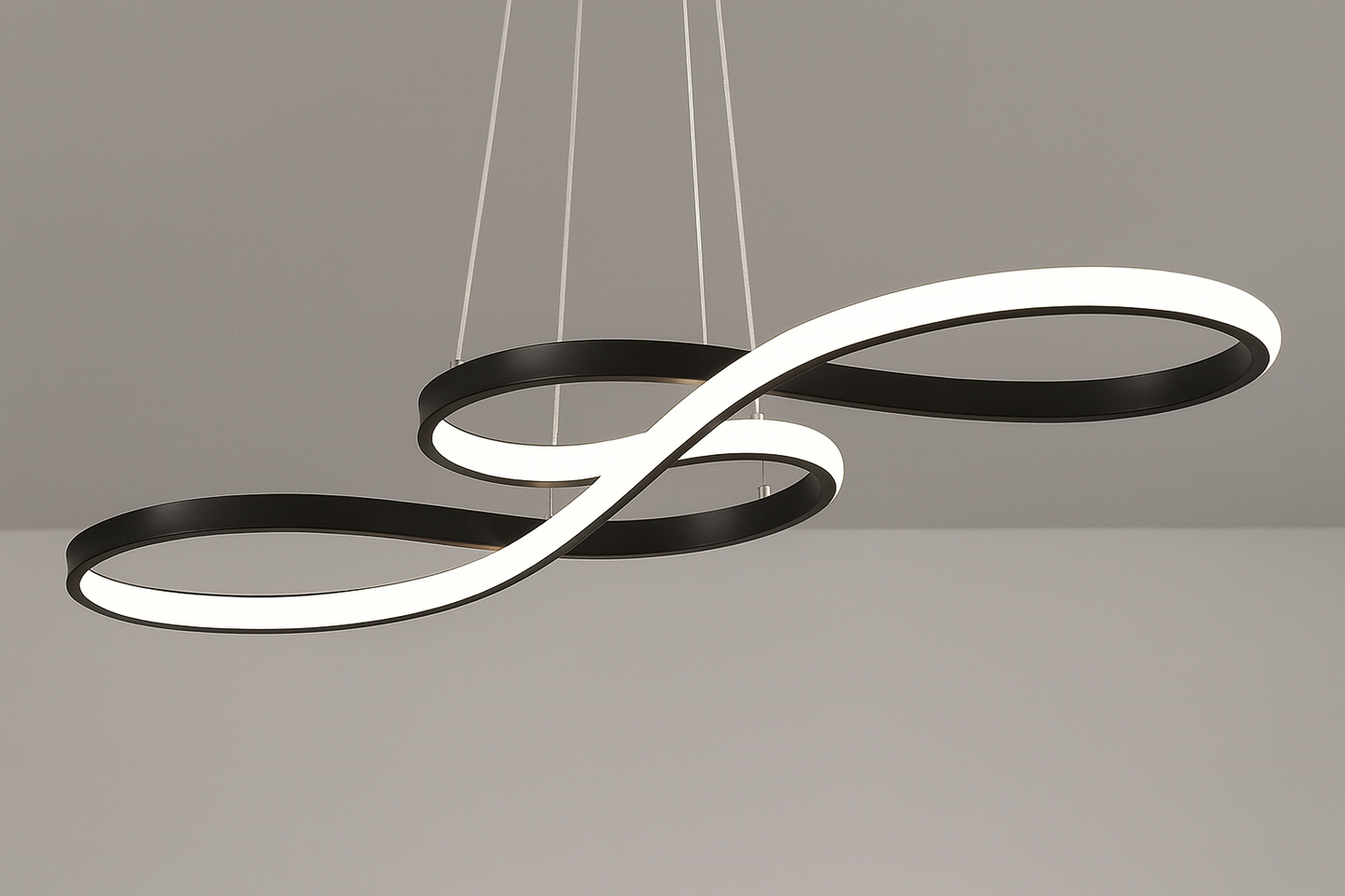 Lampe LED Suspendue/ Suspension Moderne Design Ondulé 75/92cm