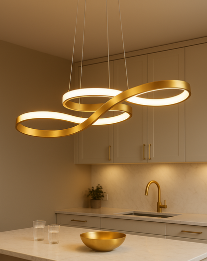 Lampe LED Suspendue/ Suspension Moderne Design Ondulé 75/92cm