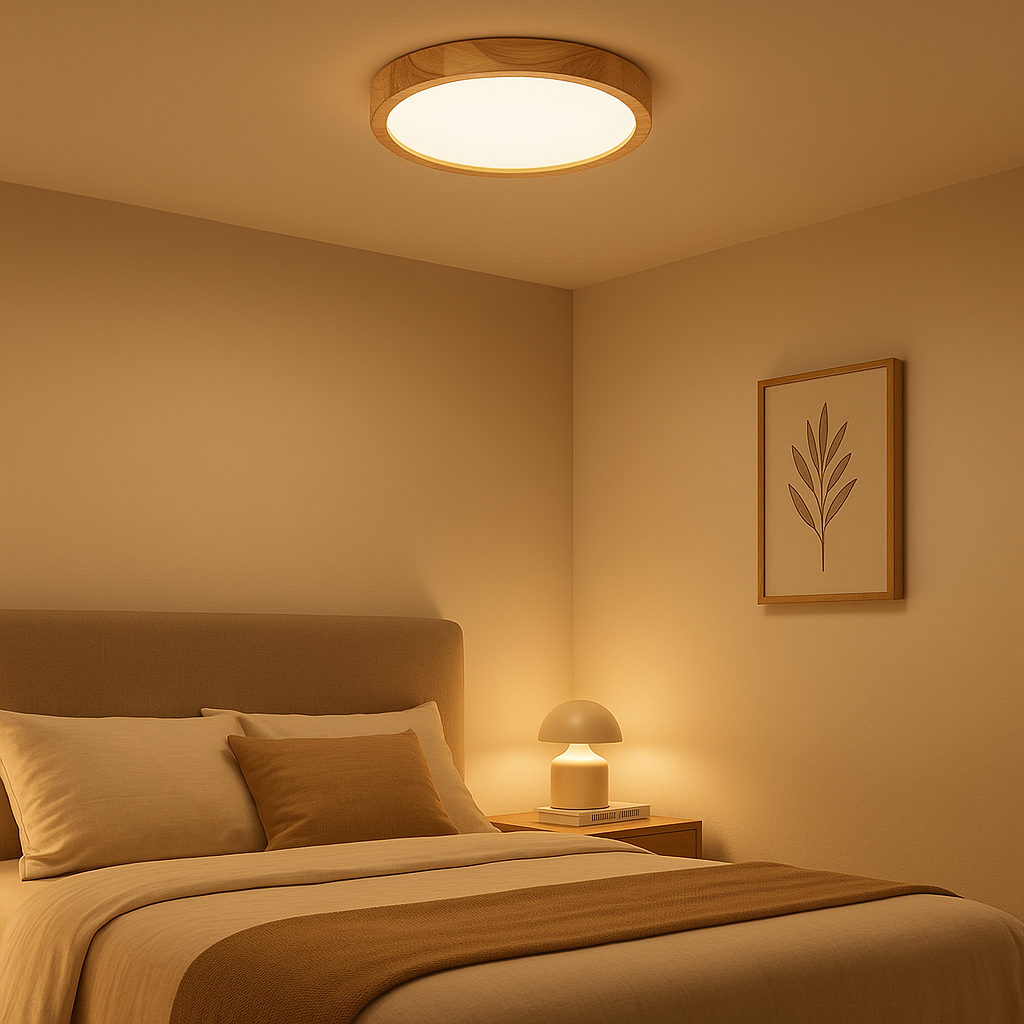 Plafonnier LED Moderne Grain de Bois 30/40 cm