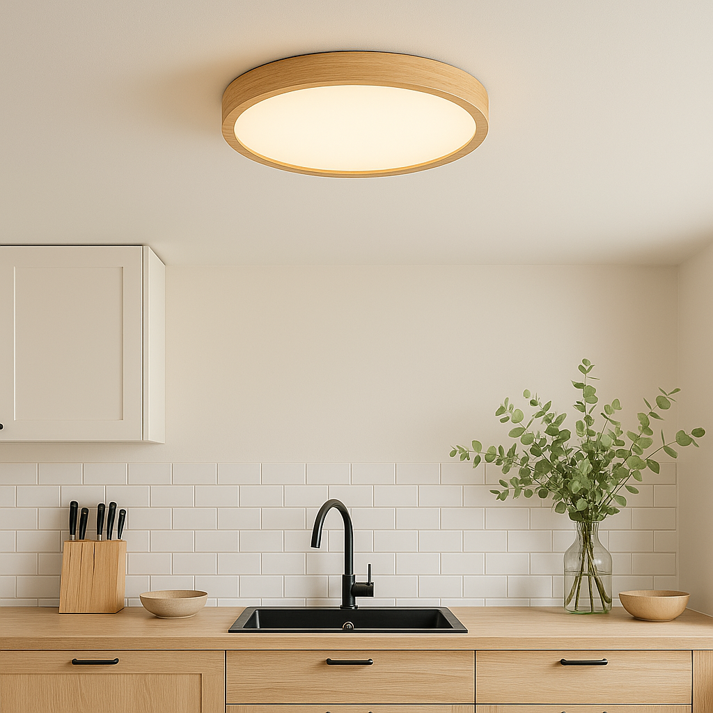 Plafonnier LED Moderne Grain de Bois 30/40 cm