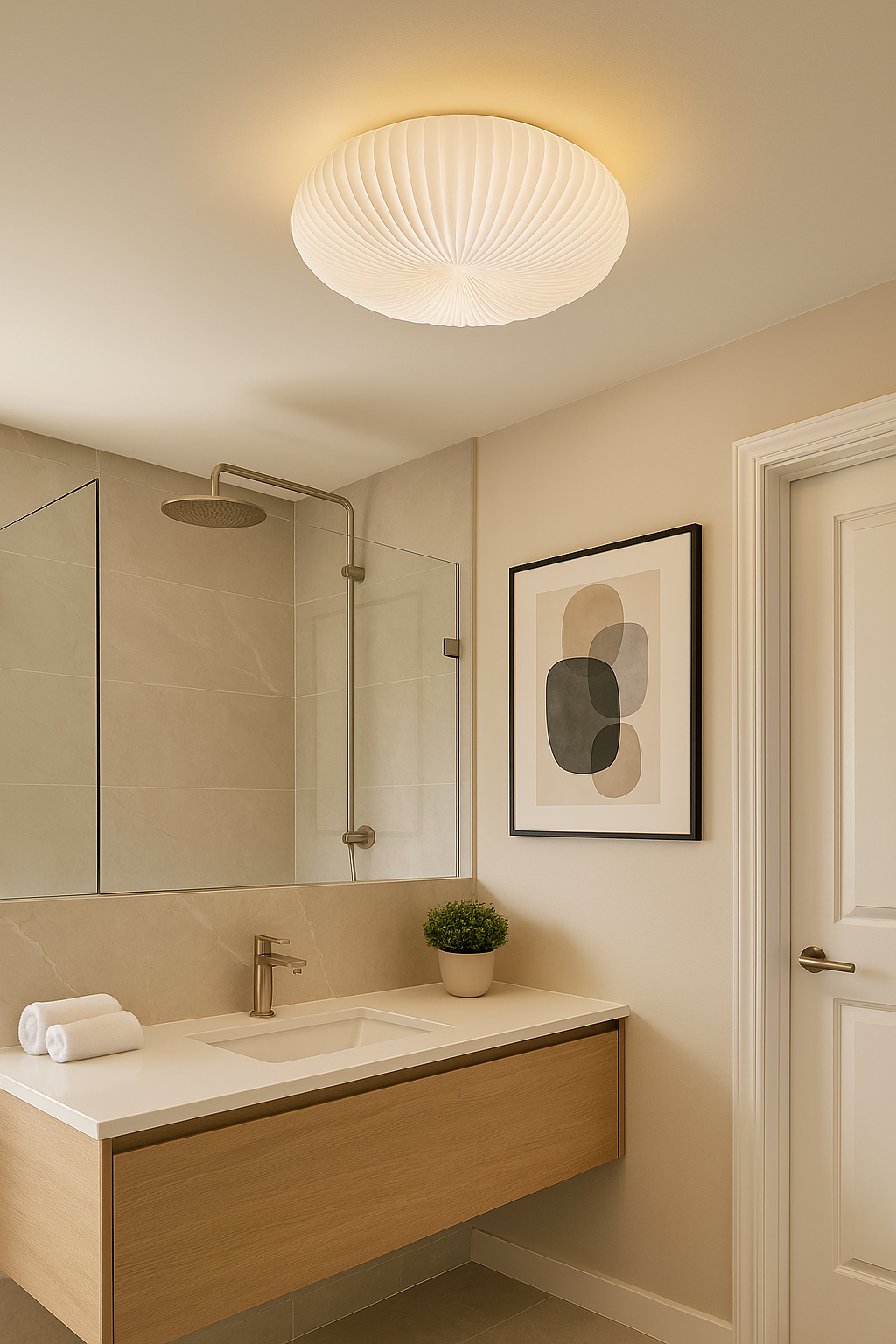 Plafonnier Robby Moderne Crème – Design Doux & Ondulé