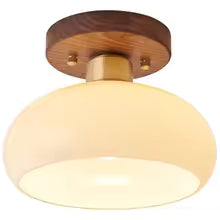 Plafonnier noyer laiton rétro