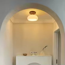 Plafonnier noyer laiton rétro